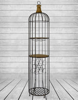 Black Metal and Wood Bar Storage Unit - HKL23