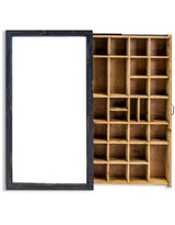 Antiqued Black Wooden Wall Display Cabinet - RFB25