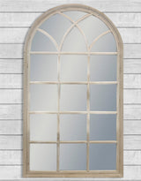 Large French Grey Arch Window Mirror - M394