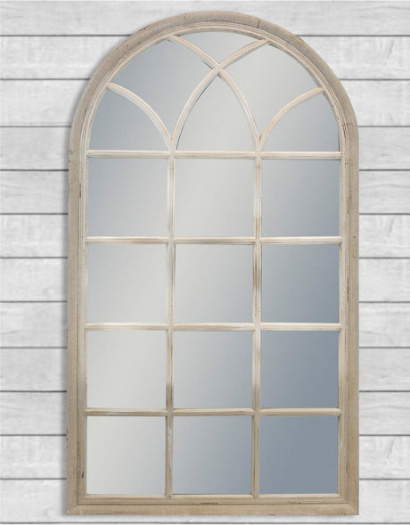 Large French Grey Arch Window Mirror - M394