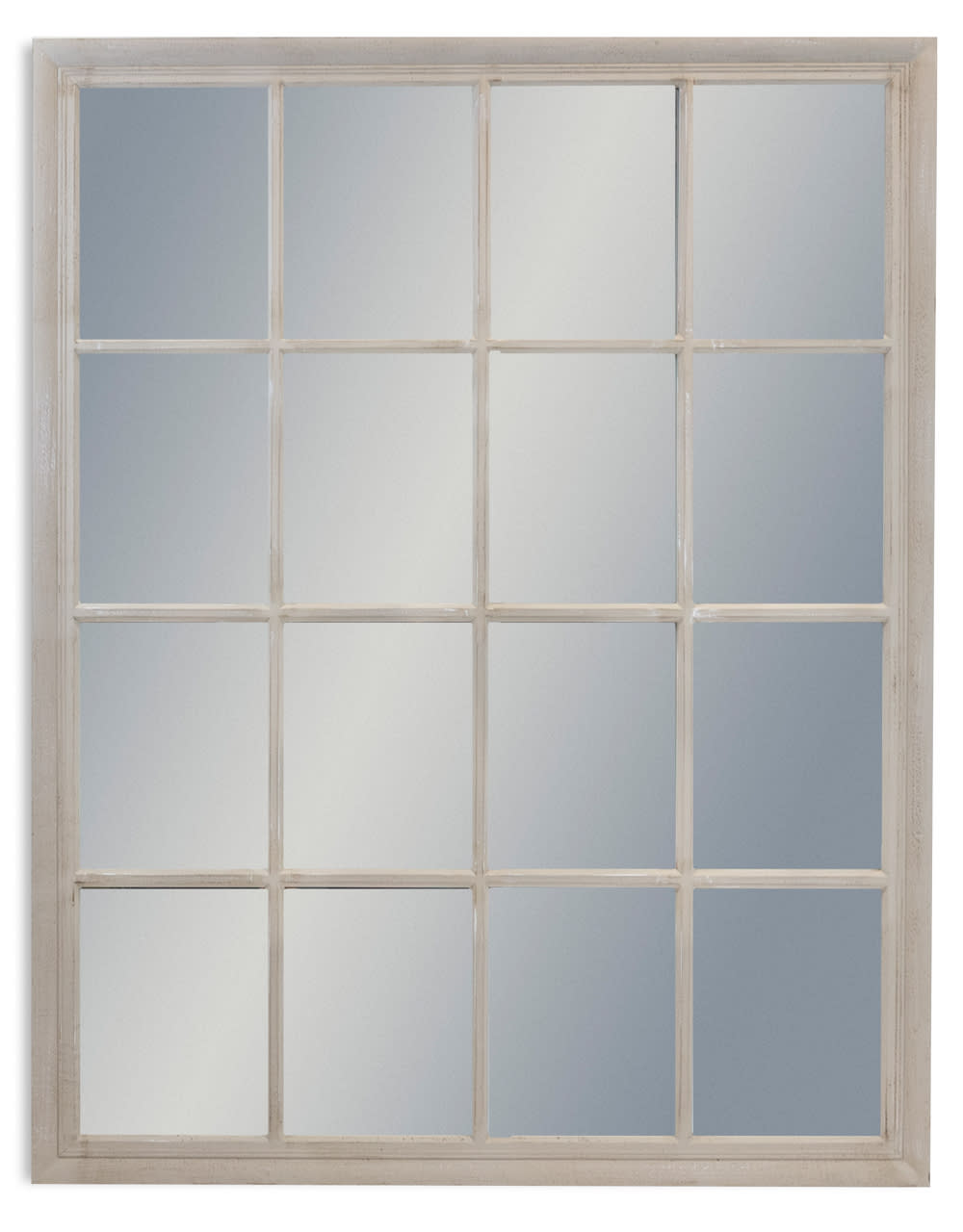 Large French Grey Rectangular Window Mirror - M395