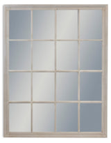 Large French Grey Rectangular Window Mirror - M395