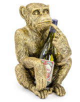 Antiqued Gold Sitting Monkey Figure/Bottle Holder - TL103