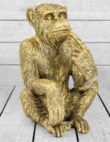 Antiqued Gold Sitting Monkey Figure/Bottle Holder - TL103