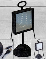 Antiqued Iron Infinity LED Table Mirror (USB Rechargeable) - MBD11