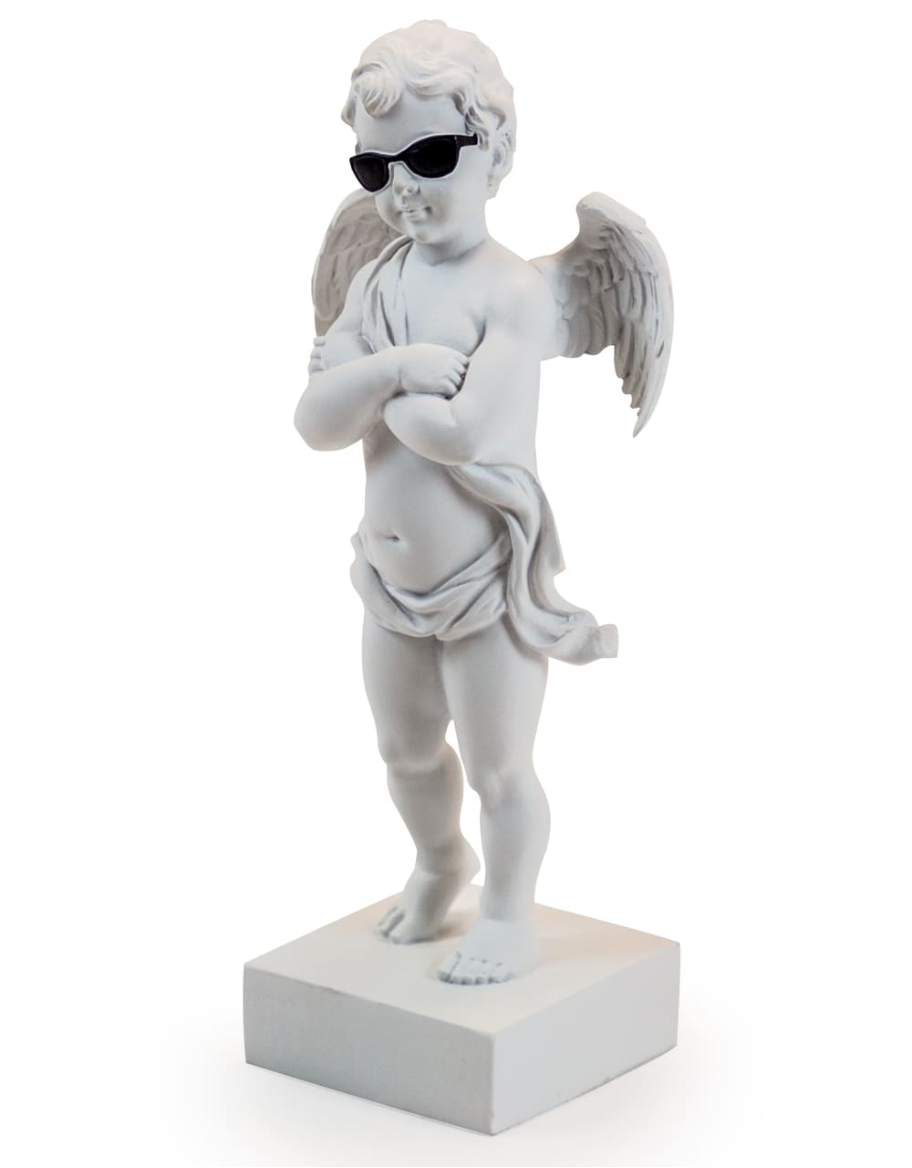 White "Too Cool" Cherub Figure on Base - CRT28