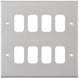 Selectric 5M GRID360 Satin Chrome 8 Gang Faceplate