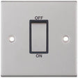 Selectric 5M Satin Chrome 1 Gang 45A DP Switch with Black Insert