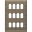 Selectric 5M GRID360 Antique Brass 12 Gang Faceplate
