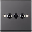 Selectric 7M-Pro Black Nickel 3 Gang 10A 2 Way Toggle Switch