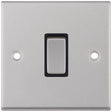 Selectric 7M-Pro Satin Chrome 1 Gang 10A 2 Way Switch with Black Insert
