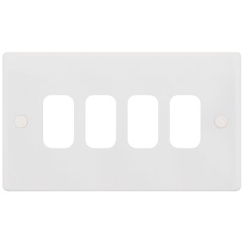 Selectric Smooth GRID360 4 Gang Faceplate