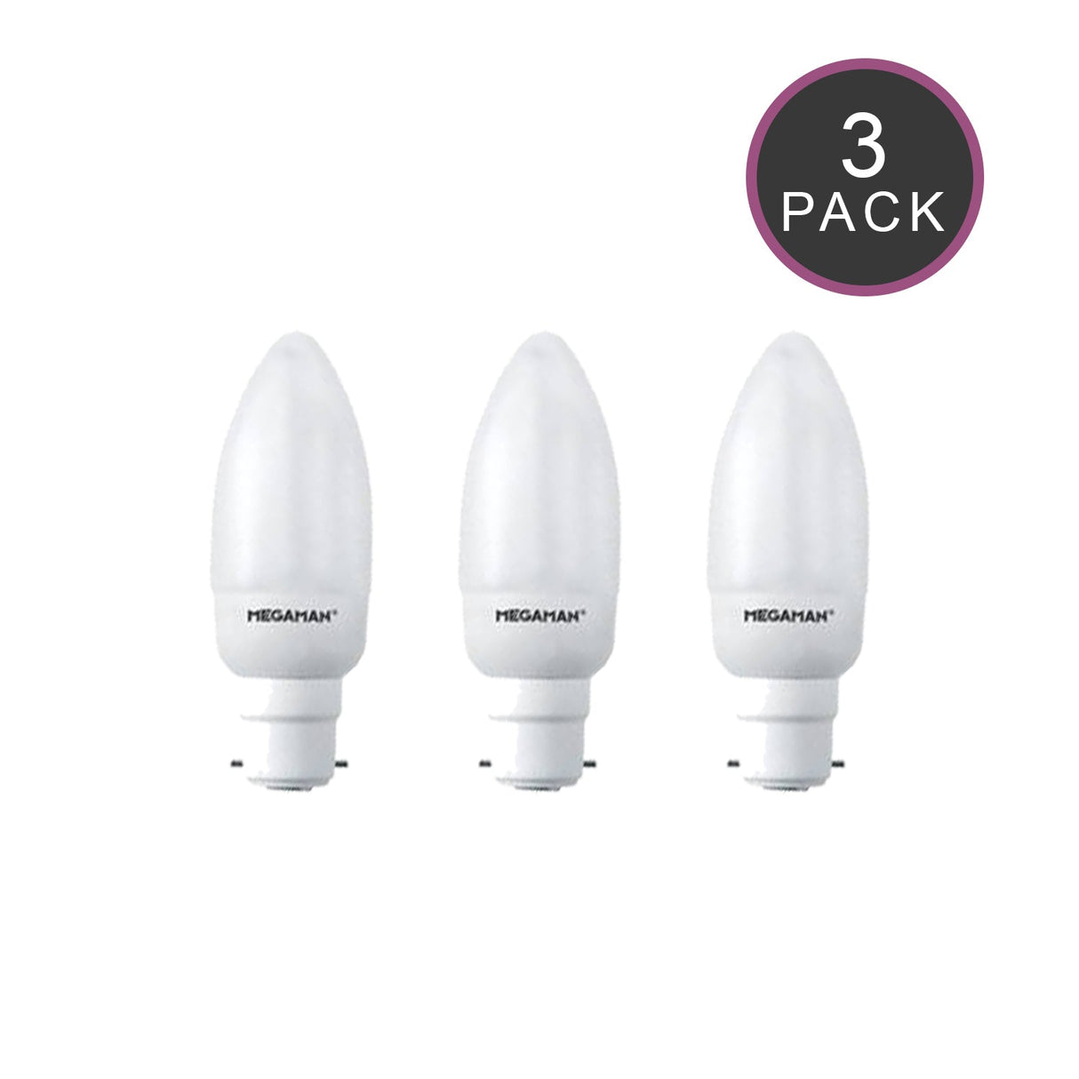 C7BC-82-3-RI - 240v 7w B22d Col:82 Candle (Triple Pack)