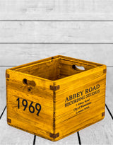 Set of 2 Antiqued Wooden "Abbey Road" LP Record Storage Boxes - FC33