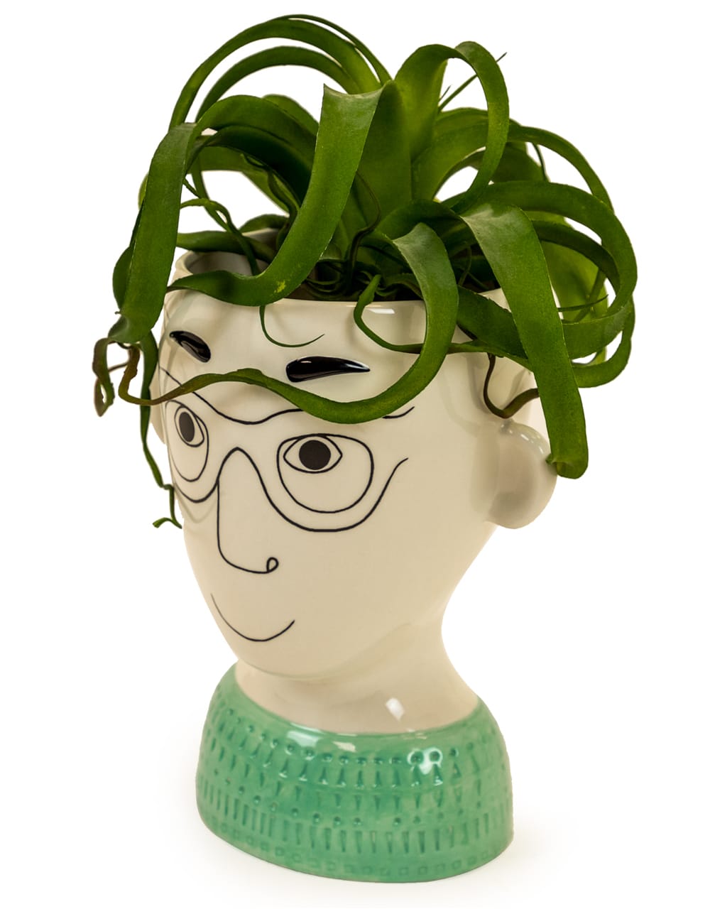 Ceramic Doodle Man's Face Vase - Glasses - FPC16