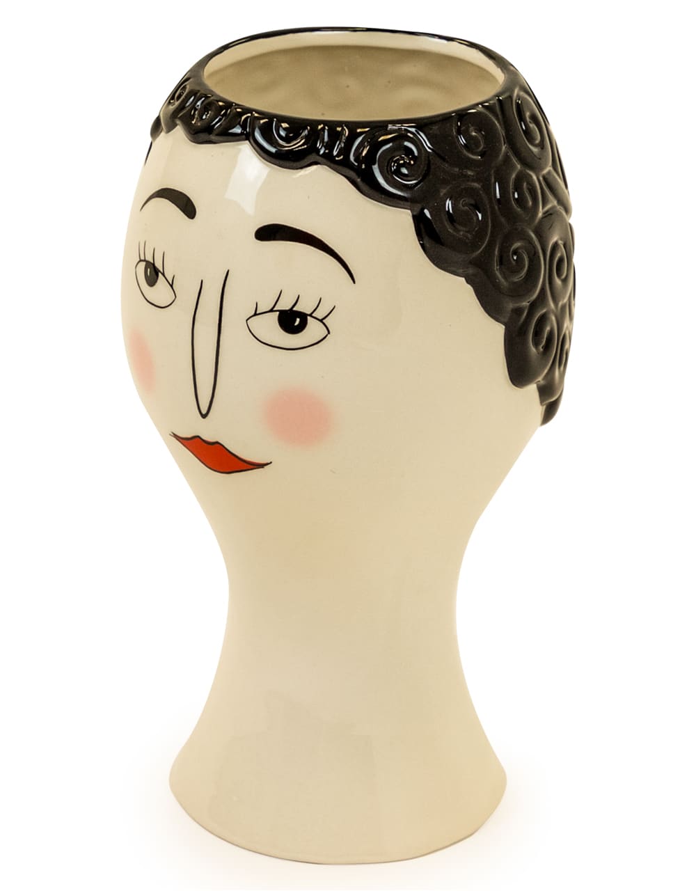 Ceramic Doodle Woman's Face Vase - Blush - FPC17