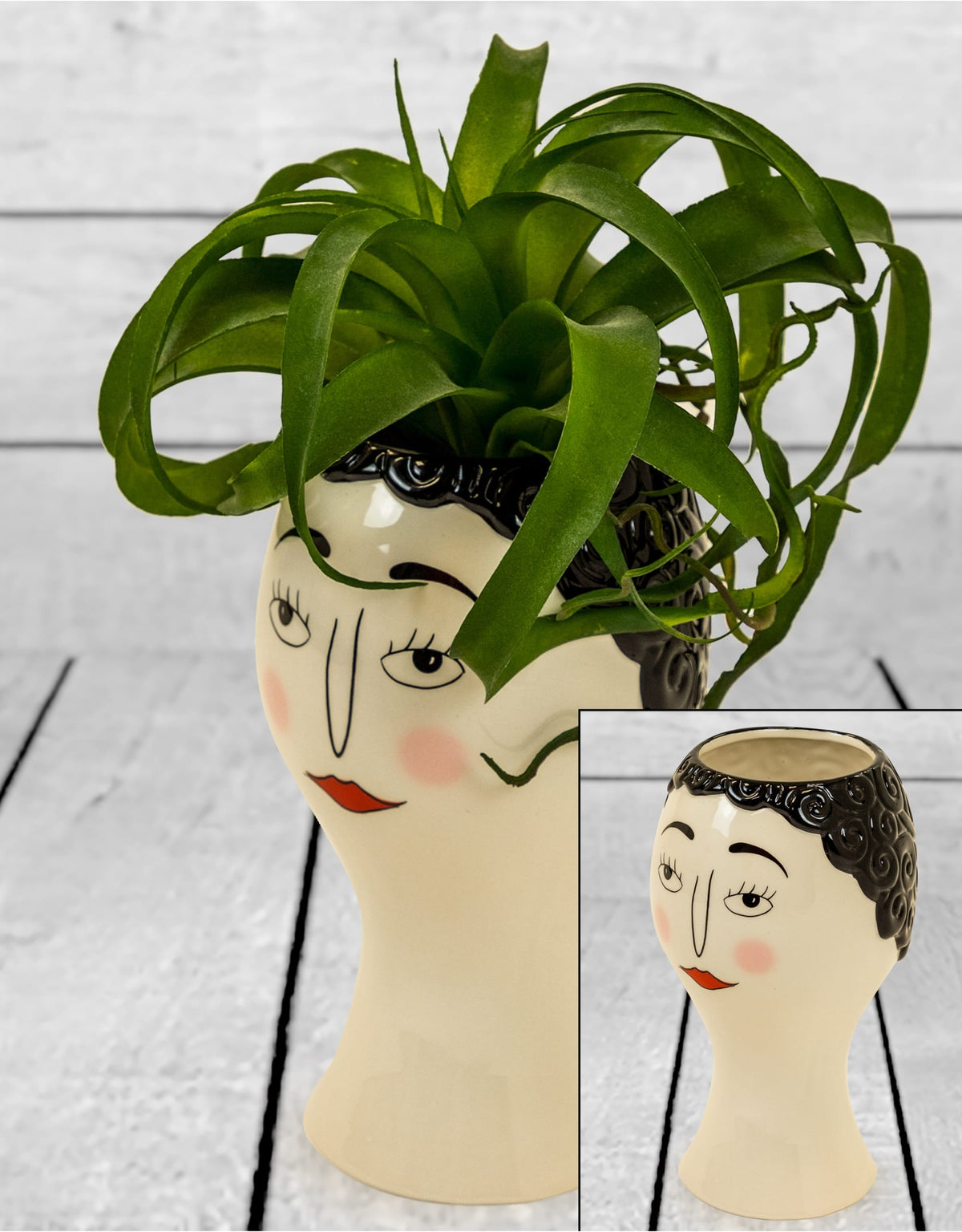 Ceramic Doodle Woman's Face Vase - Blush - FPC17