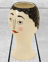 Ceramic Doodle Woman's Face Vase - Blush - FPC17