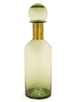 Tall Green Glass Apothecary Bottle with Brass Neck - GW93