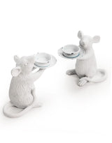 Pair of White Mouse Candle Holders - TPR24
