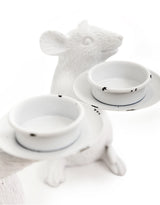 Pair of White Mouse Candle Holders - TPR24