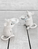 Pair of White Mouse Candle Holders - TPR24
