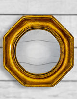 Antiqued Gold Octagonal Framed Convex Mirror - MK27