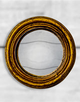 Antiqued Gold Thin Framed Extra Small Convex Mirror - MK28