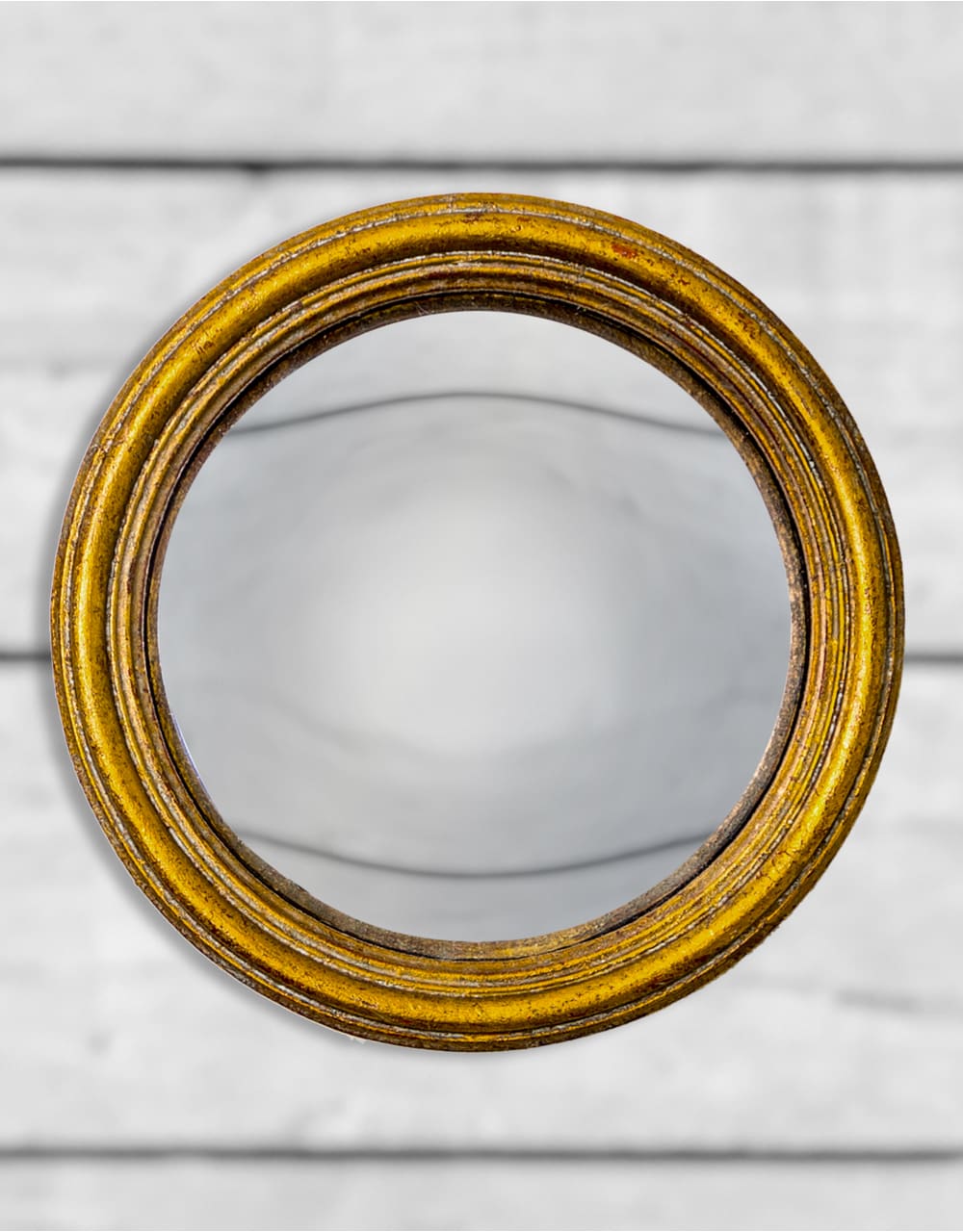 Antiqued Gold Thin Framed Small Convex Mirror - MK29