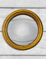 Antiqued Gold Thin Framed Small Convex Mirror - MK29