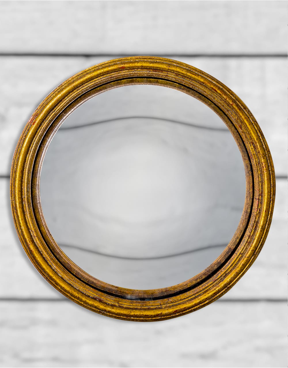 Antiqued Gold Thin Framed Large Convex Mirror - MK31