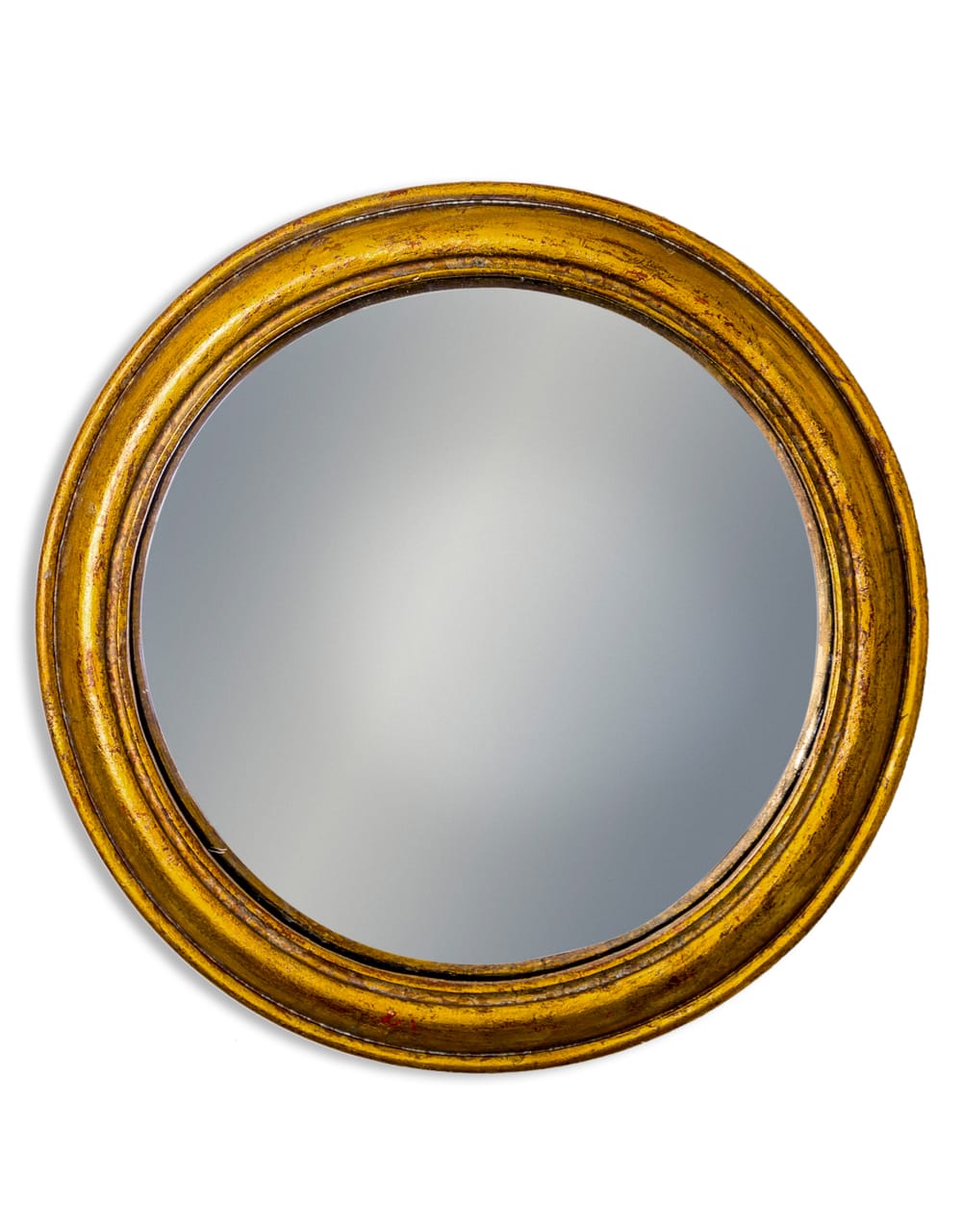 Antiqued Gold Rounded Framed Large Convex Mirror - MK34