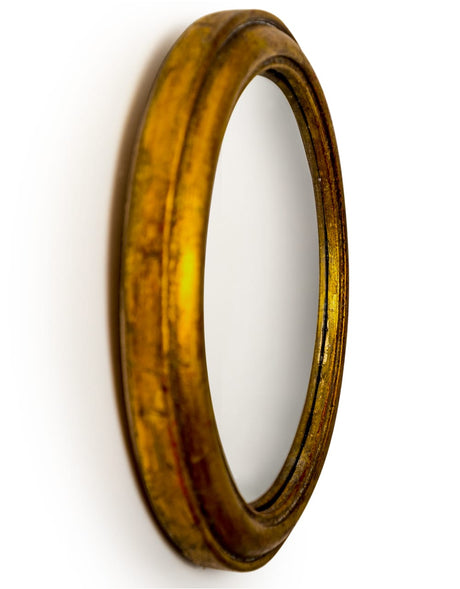 Antiqued Gold Rounded Framed Large Convex Mirror - MK34