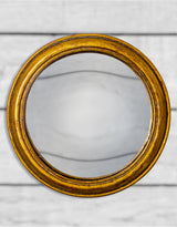 Antiqued Gold Rounded Framed Large Convex Mirror - MK34