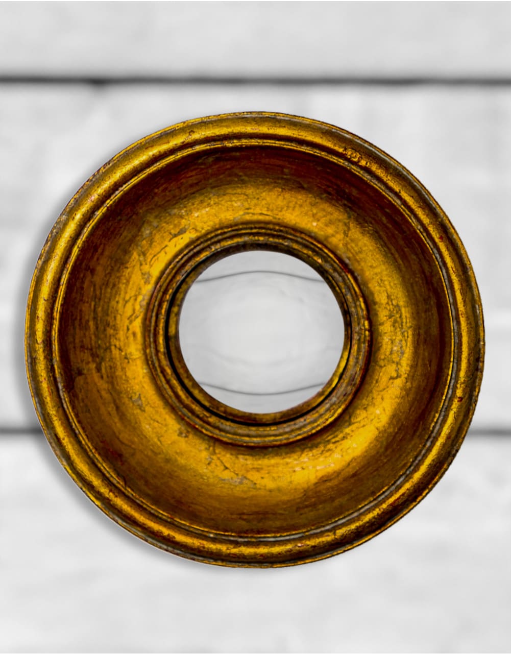 Antiqued Gold Deep Framed Extra Small Convex Mirror - MK35