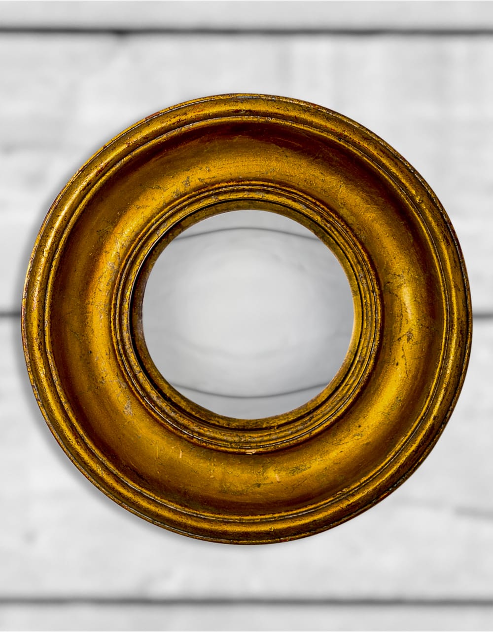 Antiqued Gold Deep Framed Small Convex Mirror - MK36