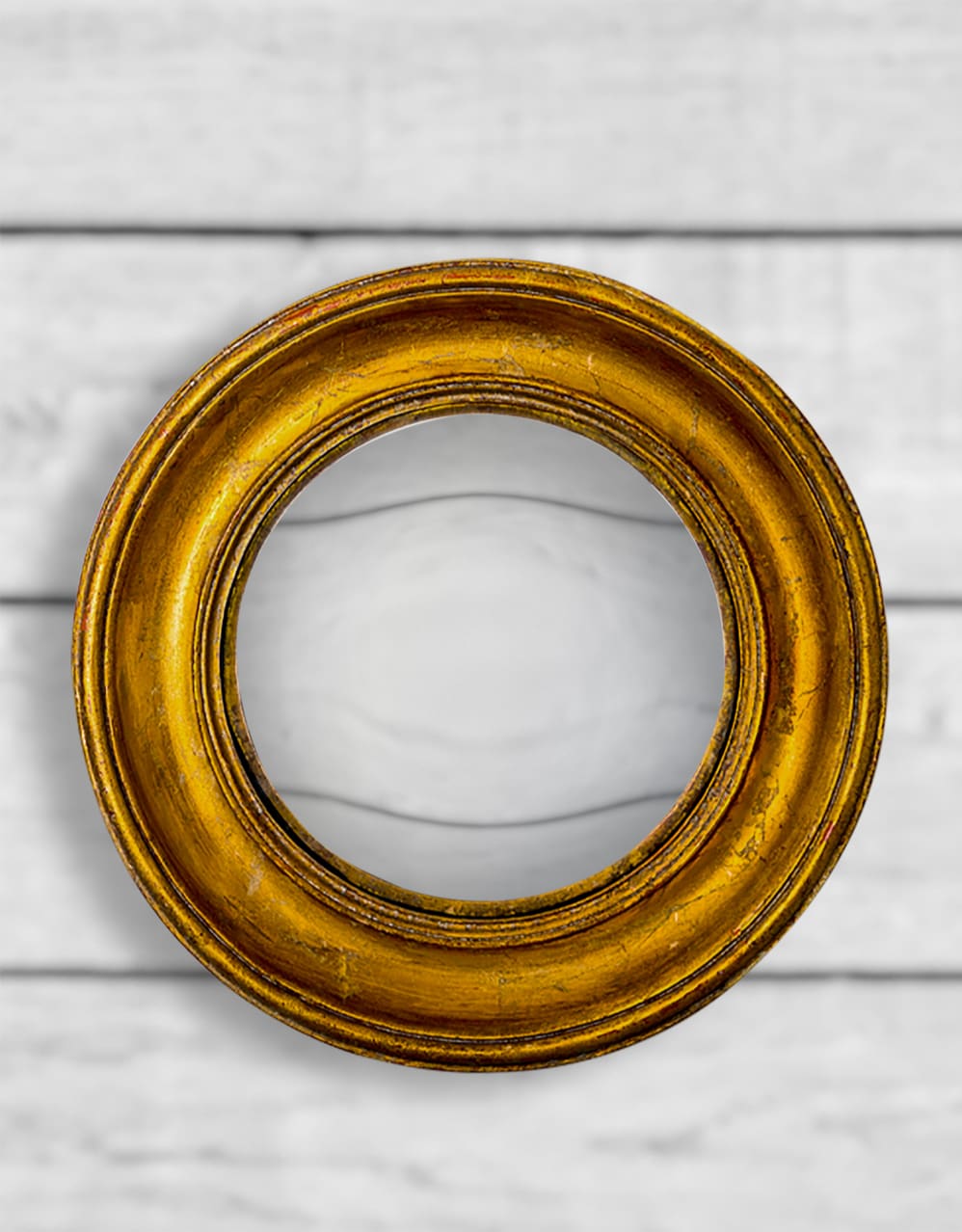 Antiqued Gold Deep Framed Large Convex Mirror - MK38