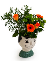 Ceramic Doodle Man's Face Vase - Moustache - FPC19