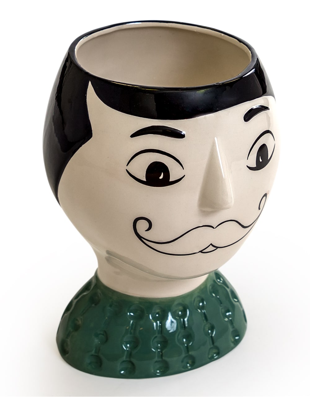 Ceramic Doodle Man's Face Vase - Moustache - FPC19