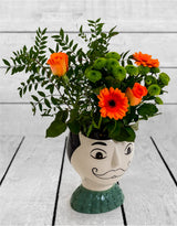 Ceramic Doodle Man's Face Vase - Moustache - FPC19