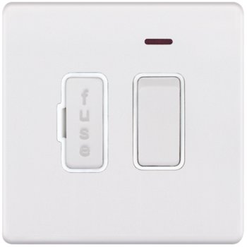 Selectric 5M-Plus Matt White 13A DP Switched Fused Connection Unit with Neon and White Insert