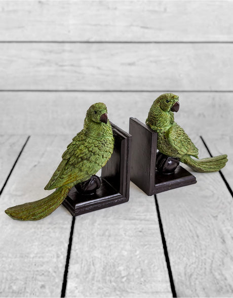 Pair of Green Parrot on Ball Bookends - RM69