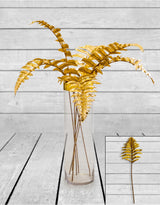Metallic Gold Small Single Fern Leaf (to be bought in qtys of 12) - RLD12