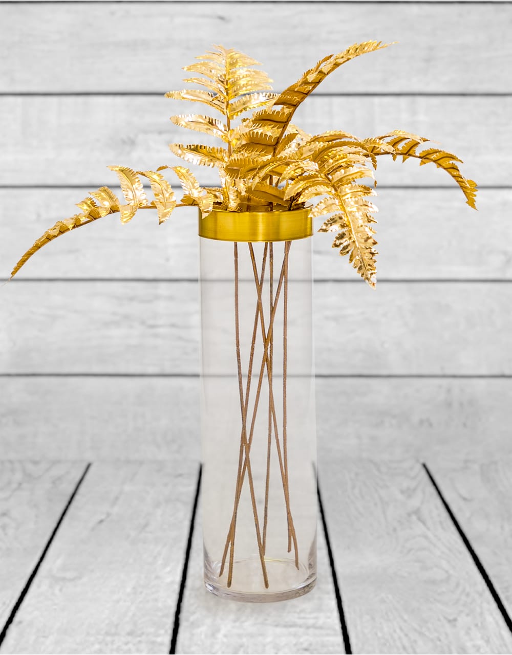 Metallic Gold Large Single Fern Leaf (to be bought in qtys of 12) - RLD13