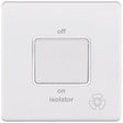 Selectric 5M-Plus Matt White 1 Gang 10A 3 Pole Fan Isolator Switch with White Insert