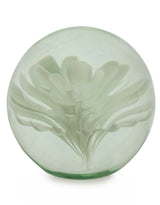 Large White Flower Glass Ball Paperweight with Gift Box - GW109