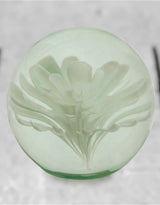 Large White Flower Glass Ball Paperweight with Gift Box - GW109