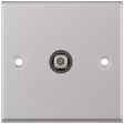 Selectric 7M-Pro Satin Chrome 1 Gang Satellite Socket with Grey Insert