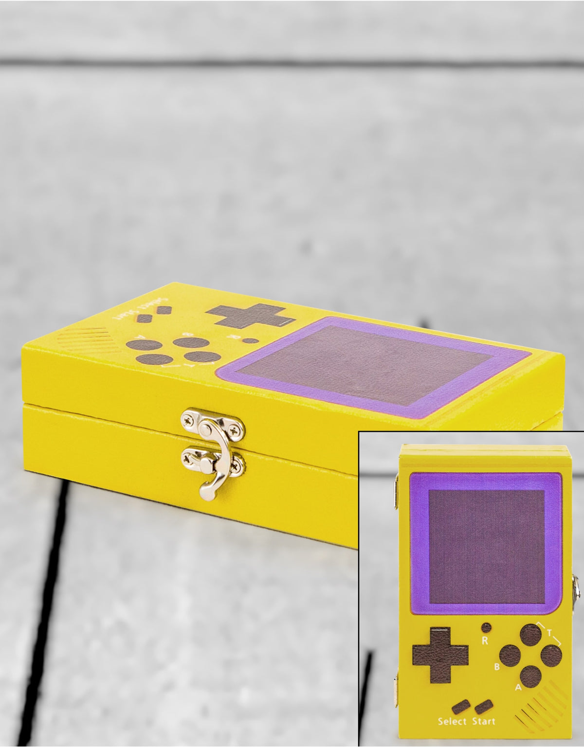 Yellow Retro Handheld Games Console Storage Box - KRB11