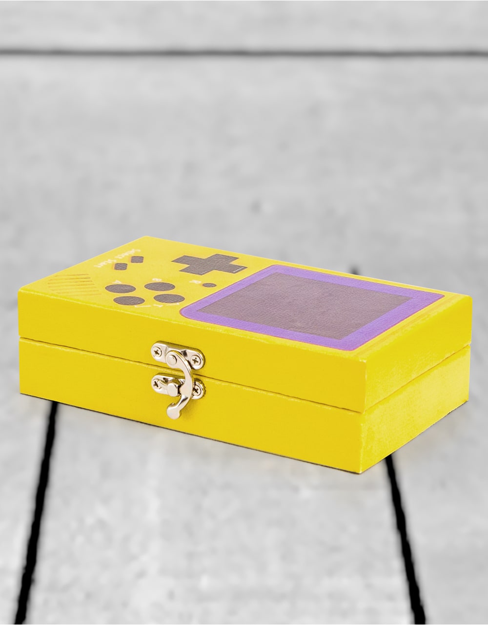 Yellow Retro Handheld Games Console Storage Box - KRB11